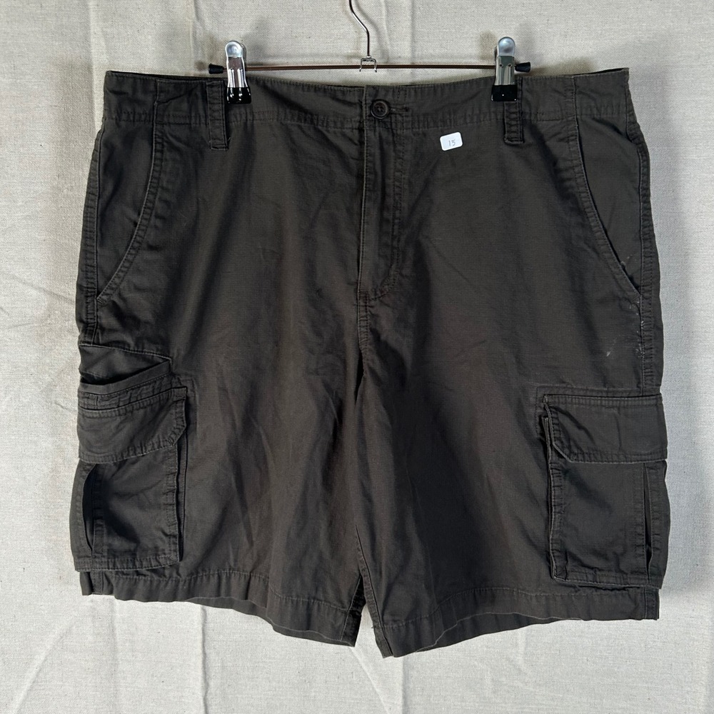 Magellan Outdoors Mens Cargo‎ Shorts Size 36W Brown Ripstop Cotton 158356